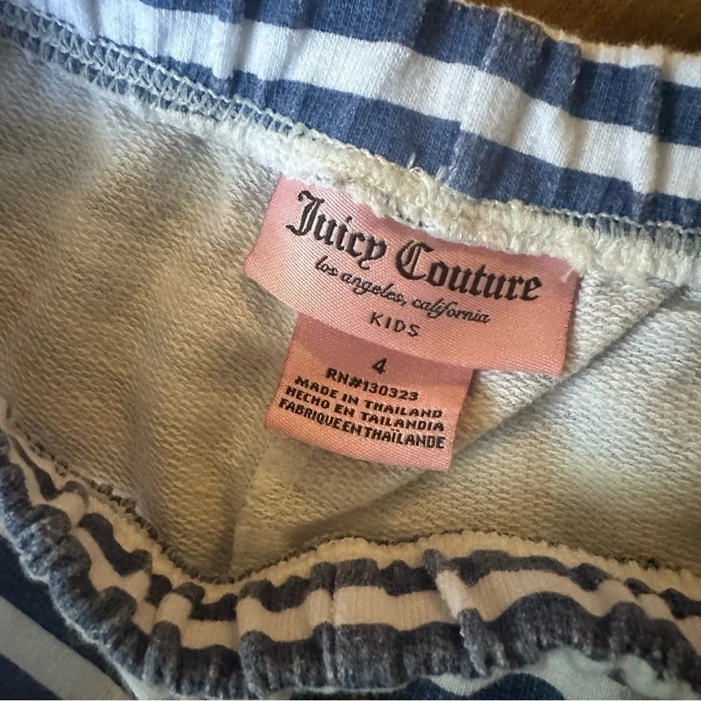 Juicy Couture | 2 Piece Logo Top and Stripped Short Set | Size 4
